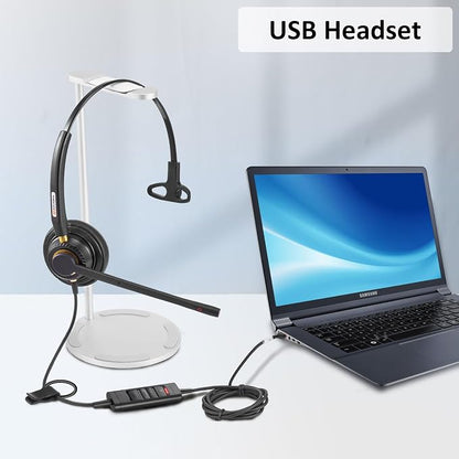 Headset with Microphone Noise Cancelling & Audio Controls Ultra Comfort