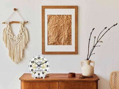 Everything is Possible Wall Clock 10 inch Round Silent Non Ticking Wood Wall Clocks Battery Operated Easy to Read Decorative Wall Clock for Bedroom Kitchen Living Room Bathroom