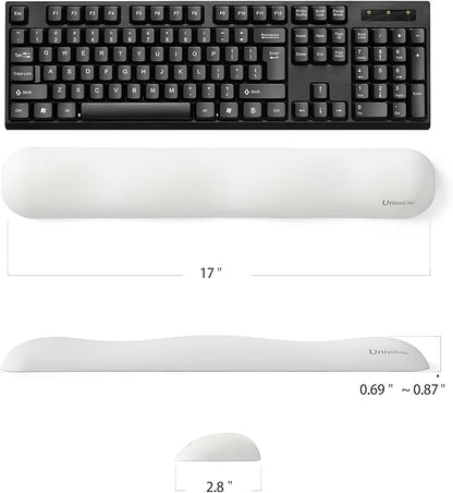 UnivoColors Design-Wave Keyboard Wrist Rest, Artificial Sheepskin+Memory