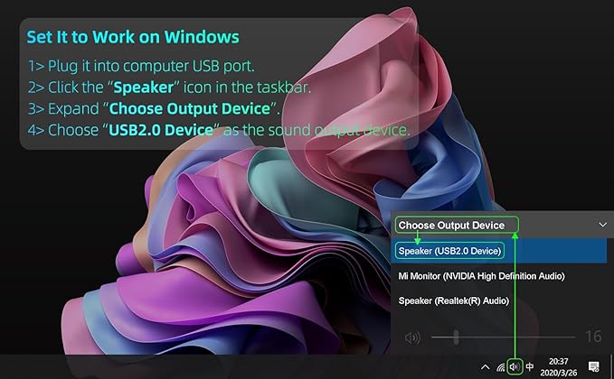 Computer Speakers for Desktop PC, External Speakers for Laptop, Mini Computer
