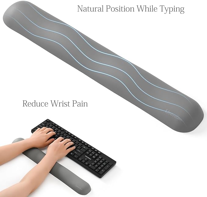 UnivoColors Design-Wave Keyboard Wrist Rest, Artificial Sheepskin+Memory