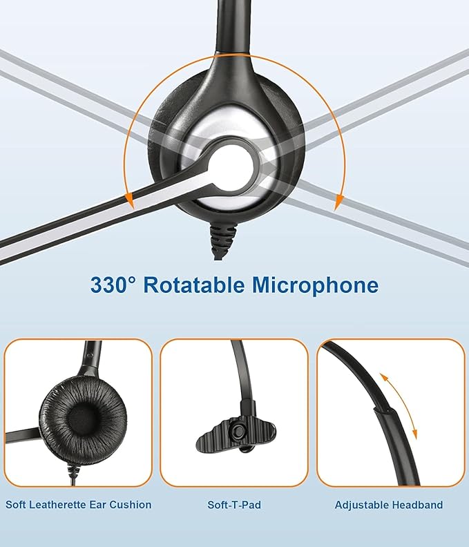 Wantek Cell Phone Headset with Microphone Noise Cancelling