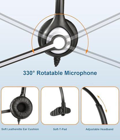 Wantek Cell Phone Headset with Microphone Noise Cancelling