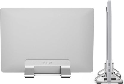 Aluminum Vertical Laptop Stand Dock Holder, Adjustable Slot Width 12-42mm