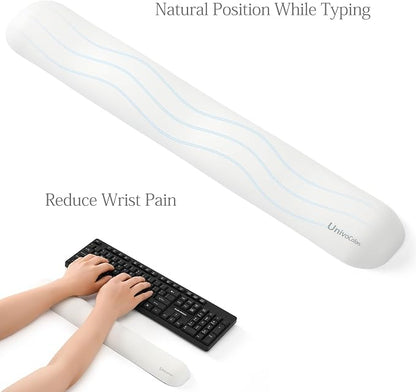 UnivoColors Design-Wave Keyboard Wrist Rest, Artificial Sheepskin+Memory