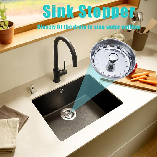 3 Pieces Kitchen Sink Stopper Strainer, 3 in 1 Kitchen Sink Basket Strainer