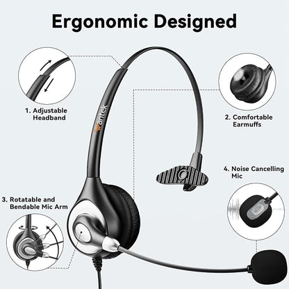 Wantek Headset with Microphone for PC Wired Headphones
