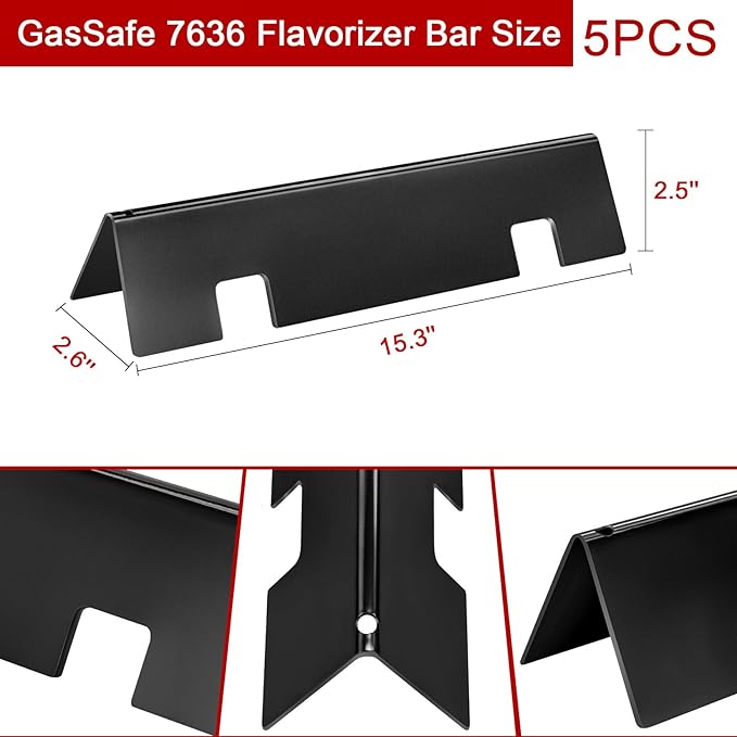 GasSaf 7636 Flavorizer Bars for Weber GS4 Spirit I & II 300 Series, 15.3" Grill Flavorizer Bars for Spirit E310 S310 E315 S315 E320 S320 Gas Grills(Up Front), Replacement PartsWeber 67046 69797 68843