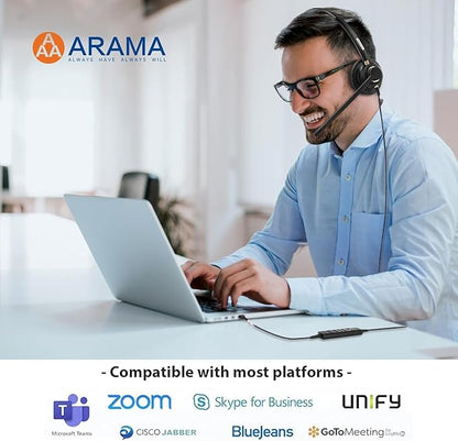 Headset with Microphone Noise Cancelling & Audio Controls Ultra Comfort