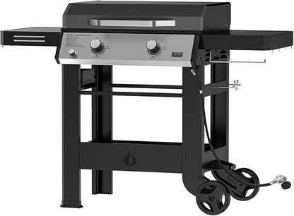 ONLYFIRE GRILLS Heavy Duty Propane Gas Griddle with Grill Cover, Premium 2-Burner Flat Top Gas Griddle with 518 sq.in Cooking Area, Foldable Side Tables, for Outdoor Patio Backyard BBQ Party, GS351