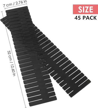 45 Pack Drawer Dividers, Plastic Adjustable Drawer Storage Organizer
