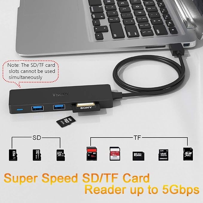 USB Hub 3.0 Splitter, TSUPY USB 3.0 Hub Multi USB Adapter Port Expander