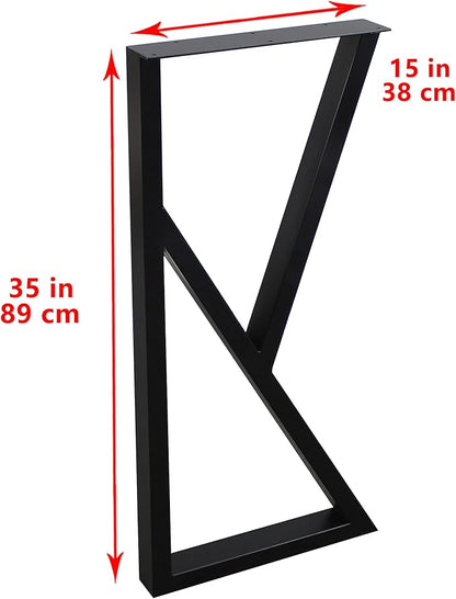 MBQQ Furniture Legs 35" Height 15" Wide Rustic Decory K-Shape Table Legs,Heavy Duty Metal Desk Legs,Dining Table Legs,Industrial Modern, DIY Iron Bench Legs