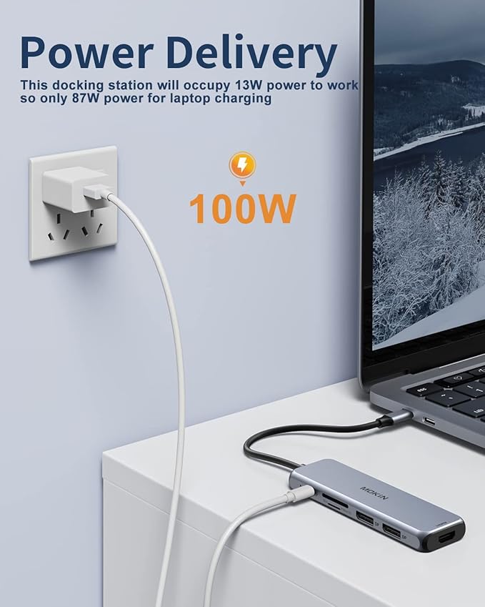 Docking Station Dual DisplayPort, MOKiN USB C Hub Dongle