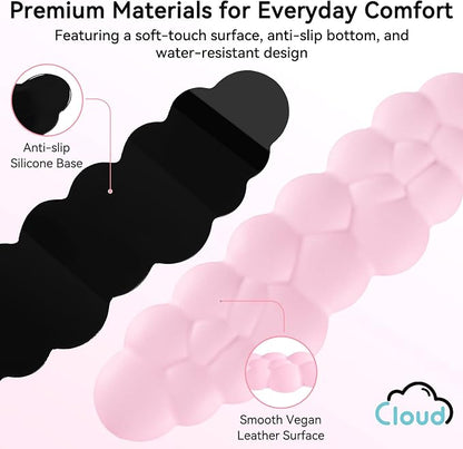 Cloud Wrist Rest for Computer Keyboard, 4-in-1 Memory Foam Leather Cloud