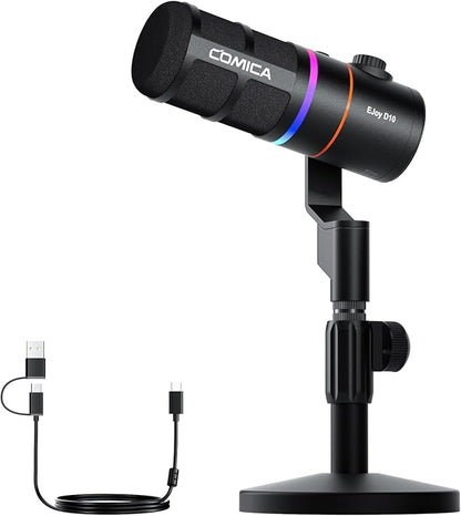 COMICA EJoy D10 USB Gaming Microphone – RGB Dynamic Mic