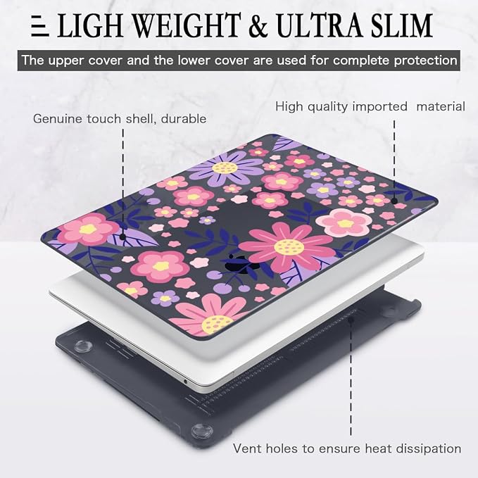 CISSOOK for MacBook Air 13 inch M1 Case 2021 2020 2019 2018, Hard Shell Case