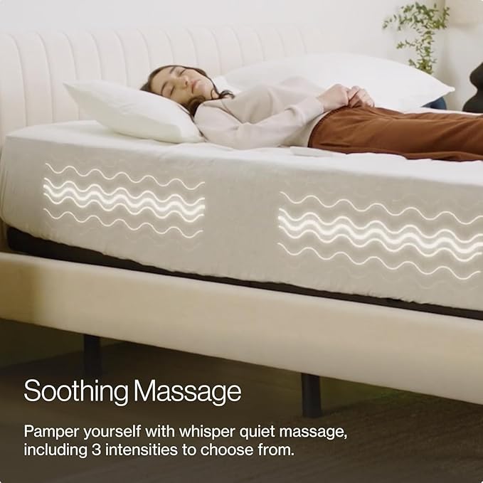 Nectar Split King Adjustable Base & 12” Hybrid Mattress (New Version) - Head & Foot Incline - Medium Firm Memory Foam & Coils - Cooling Layer - 3 Massage Settings - 365-Night Trial & Forever Warranty
