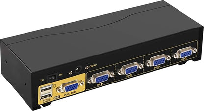 CKLau 4 Port 450MHz USB Auto VGA KVM Switch