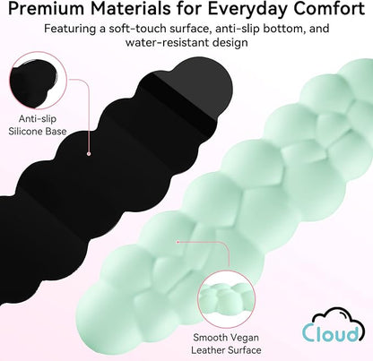 Cloud Wrist Rest for Computer Keyboard, 4-in-1 Memory Foam Leather Cloud