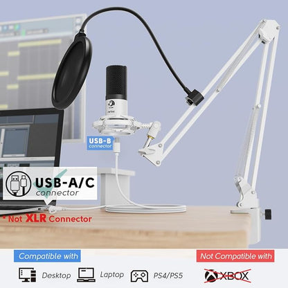 FIFINE USB Recording Microphone Kit, Studio Condenser Microphone