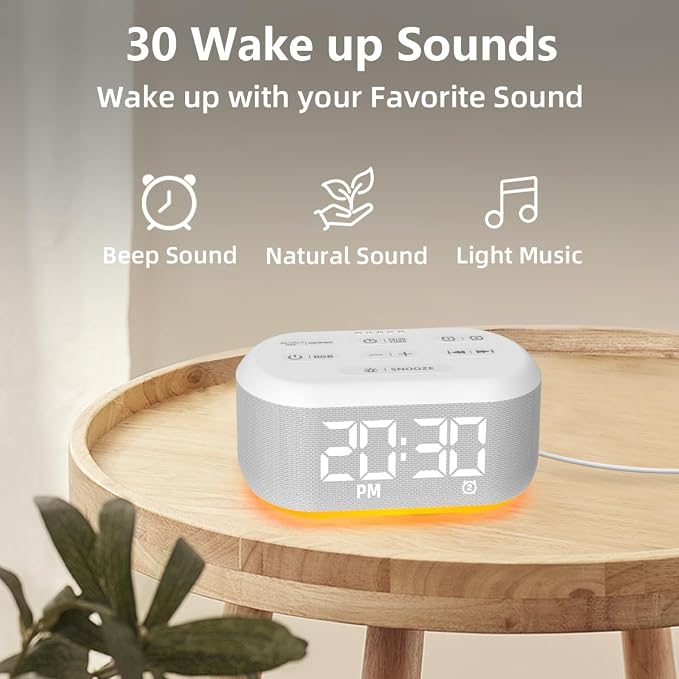 Brown Noise Machine Small Digital Alarm Clock Sound Machine