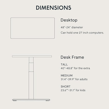 FLEXISPOT E6 Pro Oval Leg Dual Motor 3 Stages Bamboo Whole-Piece Electric Standing Desk 48x24 Inch Board Height Adjustable Electric Sit Stand Up Desk (Black Frame + Bamboo Whole-Piece Desktop)