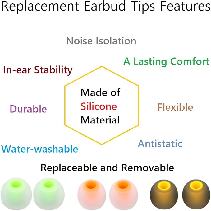 Silicone Earbud Tips Replacement