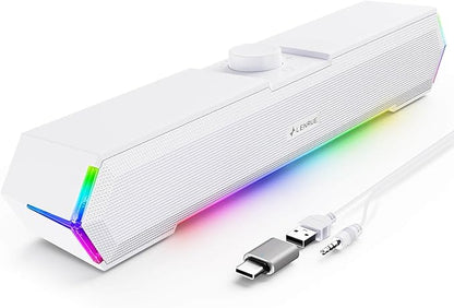 LENRUE G11 Computer Speakers for Desktop, Touch Lights PC Speakers