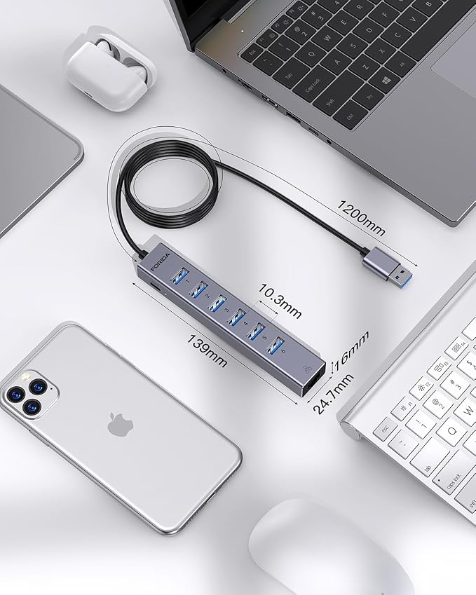 7 Port USB Hub USB Ethernet HUB