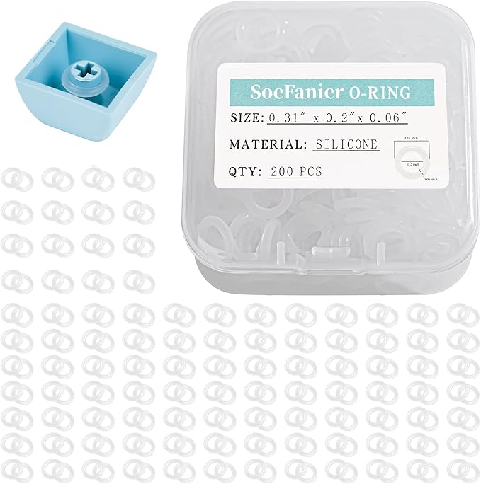 200Pcs Clear O-Ring Switch Dampeners Keycap