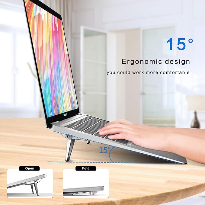 Laptop Stand Portable, Zinc Alloy Laptop Mini Stand, Laptop Riser Invisible