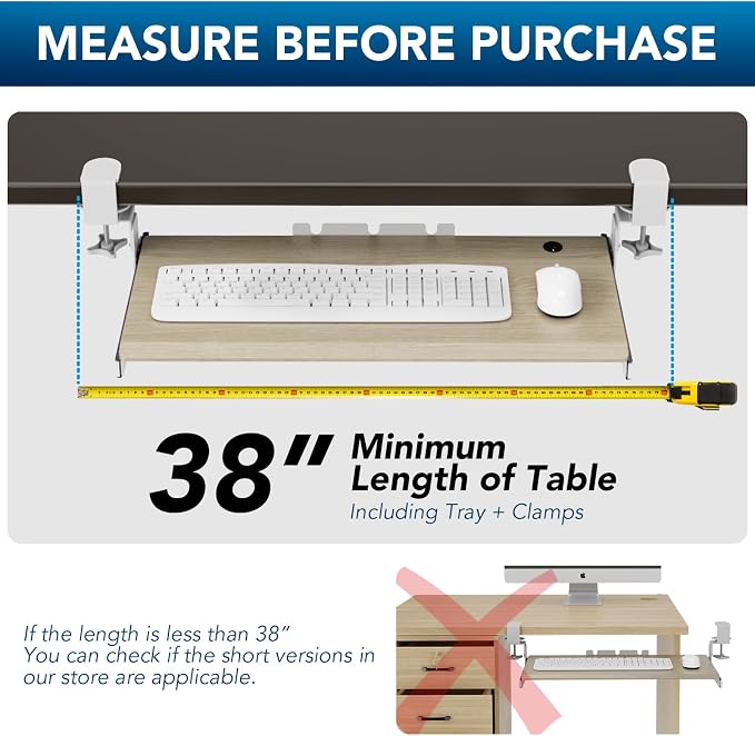 AX WABER Keyboard Tray Under Desk Pull Out