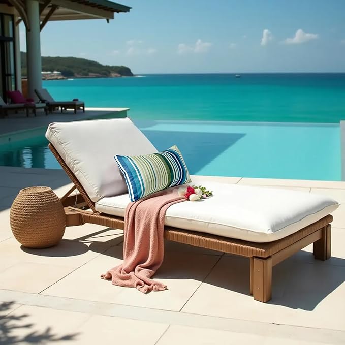 Pack of 2 12x20 Outdoor Pillows, Waterproof Throw Pillows with Inserts, Decorative Lumbar Pillows for Patio, Garden, Couch, Furniture, Sofa, Bed, Living Room(Stripe Blue Green)