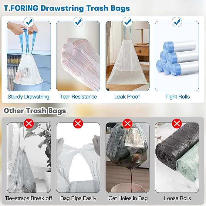 1.6 Gallon Mini Trash Bags Drawstring