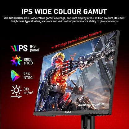 Gawfolk 27 inch 2K QHD(2560×1440) PC Screen, 180Hz Gaming Monitor, 1ms Without Bezel, FreeSync,100% sRGB, 178° Wide Viewing Angle, HDMI2.0、DisplayPort, 75 * 75MM Wall Mount Compatible - Black