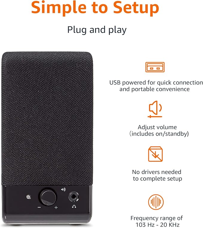 Amazon Basics USB-Powered Computer Speakers
