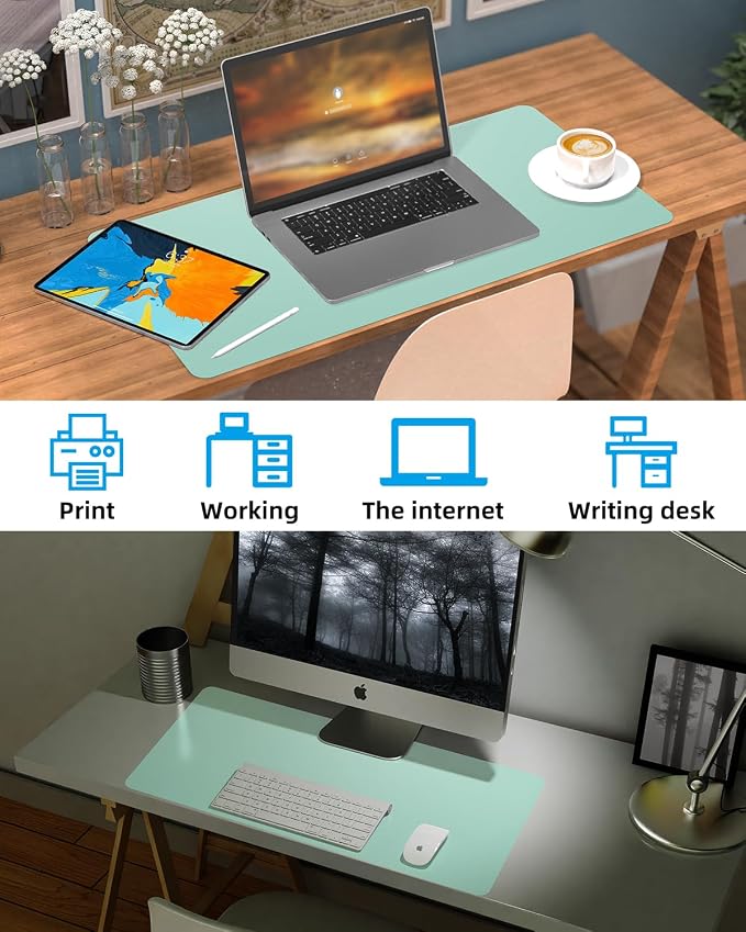 Non-Slip Desk mat, PULeather Desk Pad Protector, Office Desk Mat, Large Mouse
