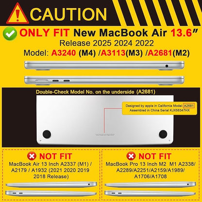 Batianda Case for New MacBook Air 13 inch 2025 M4 Chip 2024 2022 Release A3240