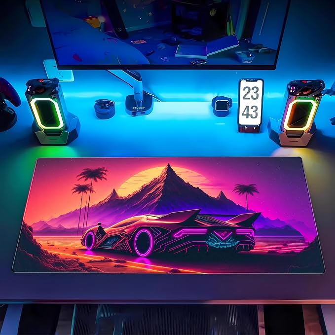 Purple Cyberpunk Fantasy Gaming Mouse Pad
