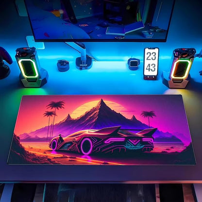 Purple Cyberpunk Fantasy Gaming Mouse Pad