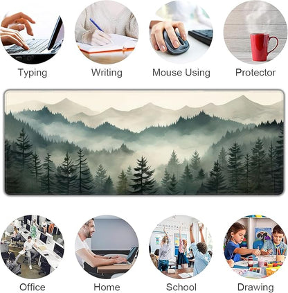 Misty Forest Large Mouse Pad, Gaming Keyboard Desk Pad, Extended Mouse Mat