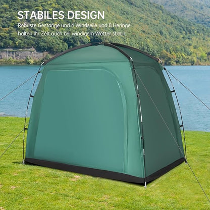 Travel Bike Storage Shed Tent - 210D Outdoor Portable Bicycle Storage Shed 8" L x 7.98" W x 10" H - Waterproof, UV Resistant, Portable Bike Shelter for Outdoor Protection (Green)