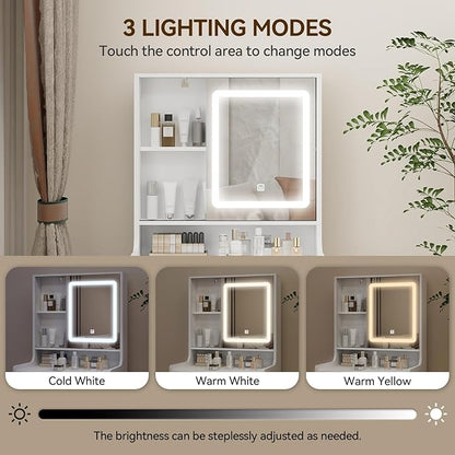 YOURLITE Small Vanity Desk with Mirror and Lights,Makeup Vanity Table with Chair and Drawers for Small Space, Compact Dressing Table with Sliding Door for Bedroom