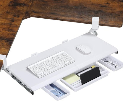 ETHU Keyboard Tray Under Desk, Ergonomic Corner Keyboard Tray