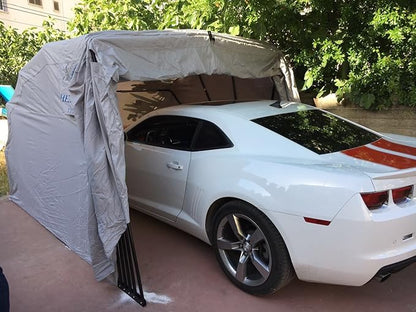 Ikuby Medium Car Shelter - Foldable, Retractable, Lockable, Durable