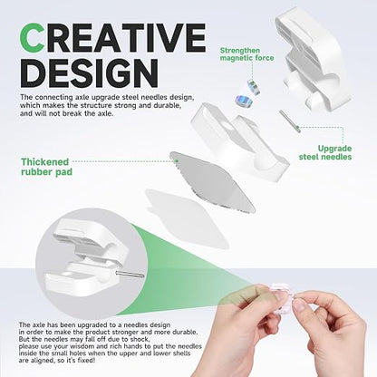 9 White Magnetic Cable Clips, Under Desk Cable Management, Cord Holder