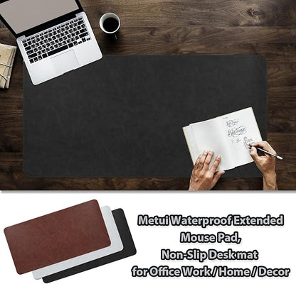 Leather Desk pad for Computer and laptops, Large Mouse pad and Keyboard mat