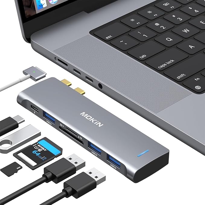 USB C Adapter for MacBook Pro/Air M1 M2 2021 2020 2019 2018, MOKiN Hub MacBook