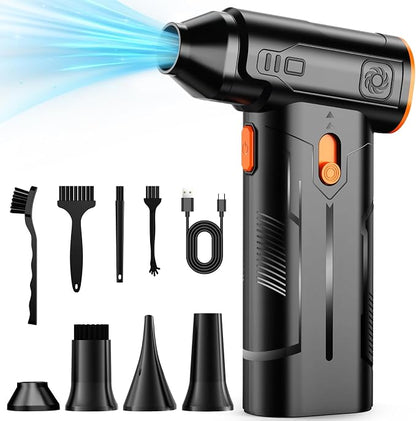 Compressed Air Duster, 130000RPM Multi-Gear Adjustable Electric Air Duster